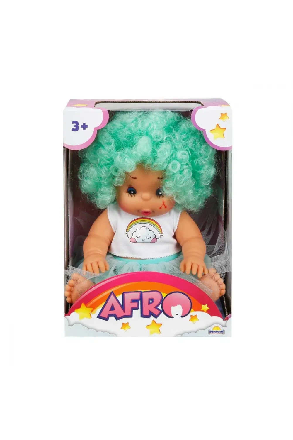 20040 Afro Kıvırcık Saçlı Bebek 23 cm -Sunman