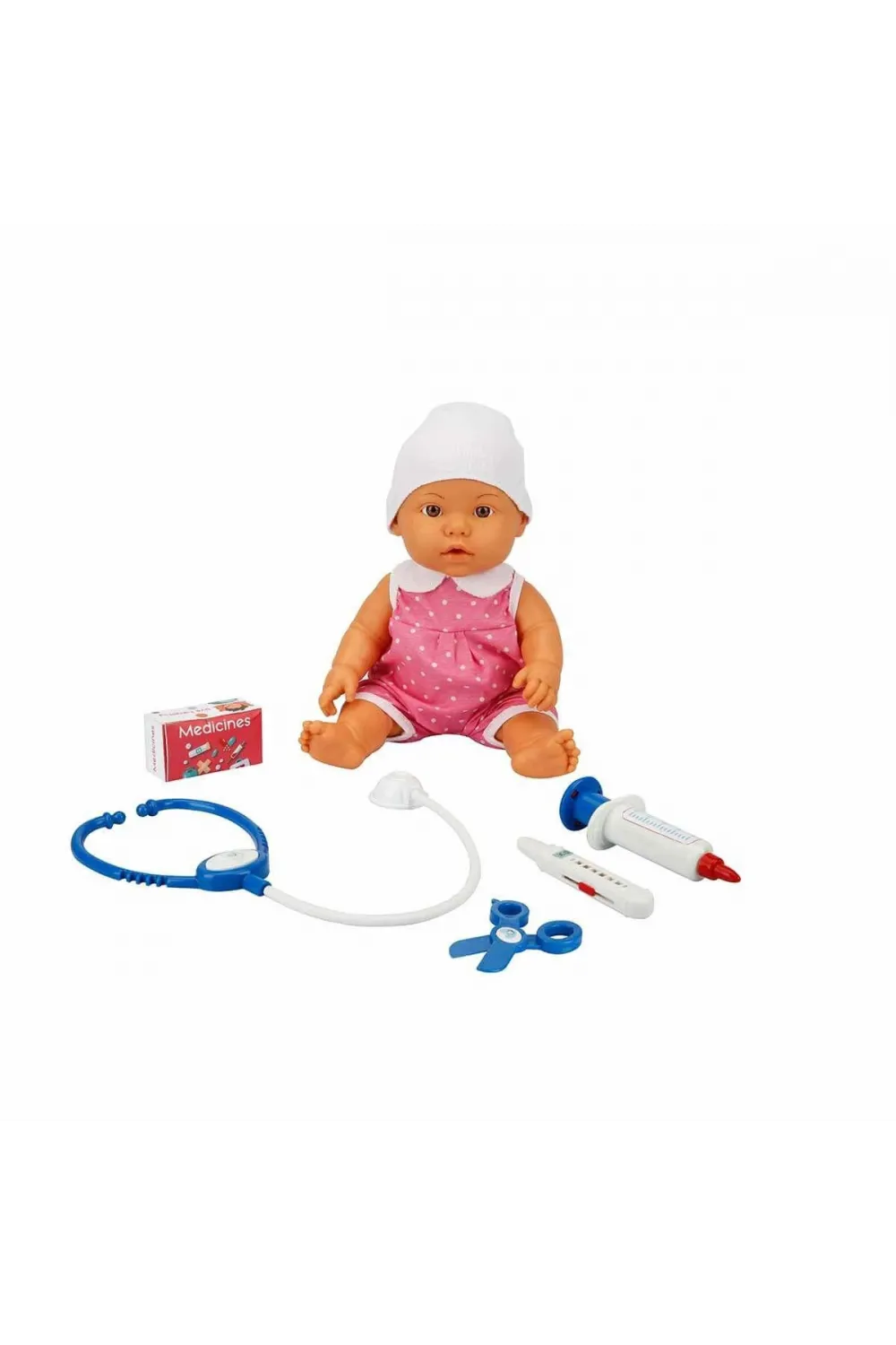 30111 Bebelou Doktor Zamanı Sesli Bebek Seti 35 cm -Sunman(Ürün oyuncaktır)