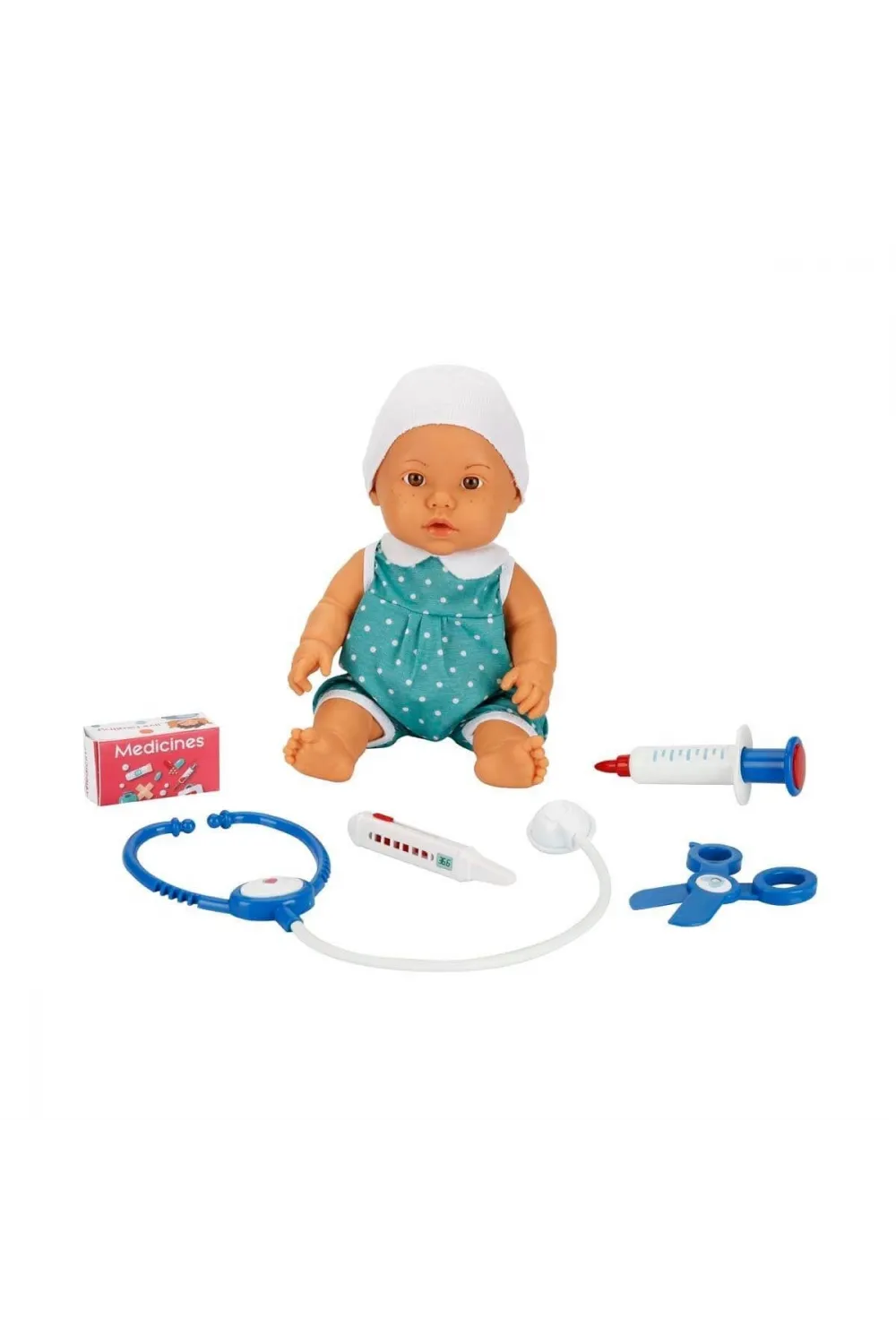 30111 Bebelou Doktor Zamanı Sesli Bebek Seti 35 cm -Sunman(Ürün oyuncaktır)