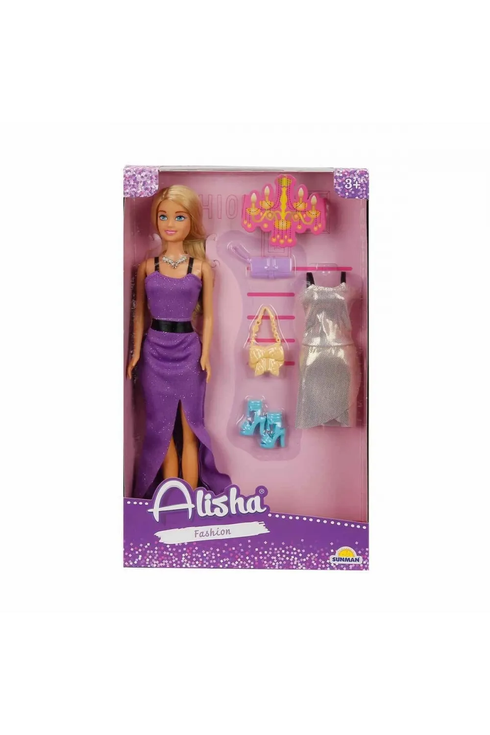 3393 SUN-RST-SIS Minik Alisha Yedek Kıyafetli Bebek Set 29 cm - Sunman