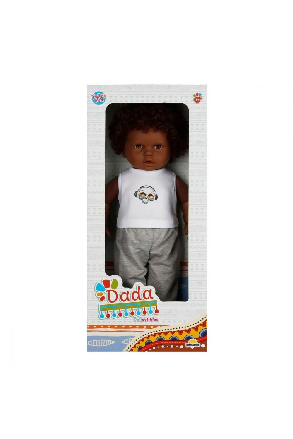 1060091 Dada Kıvırcık Saçlı Bebek 60 cm -Sunman