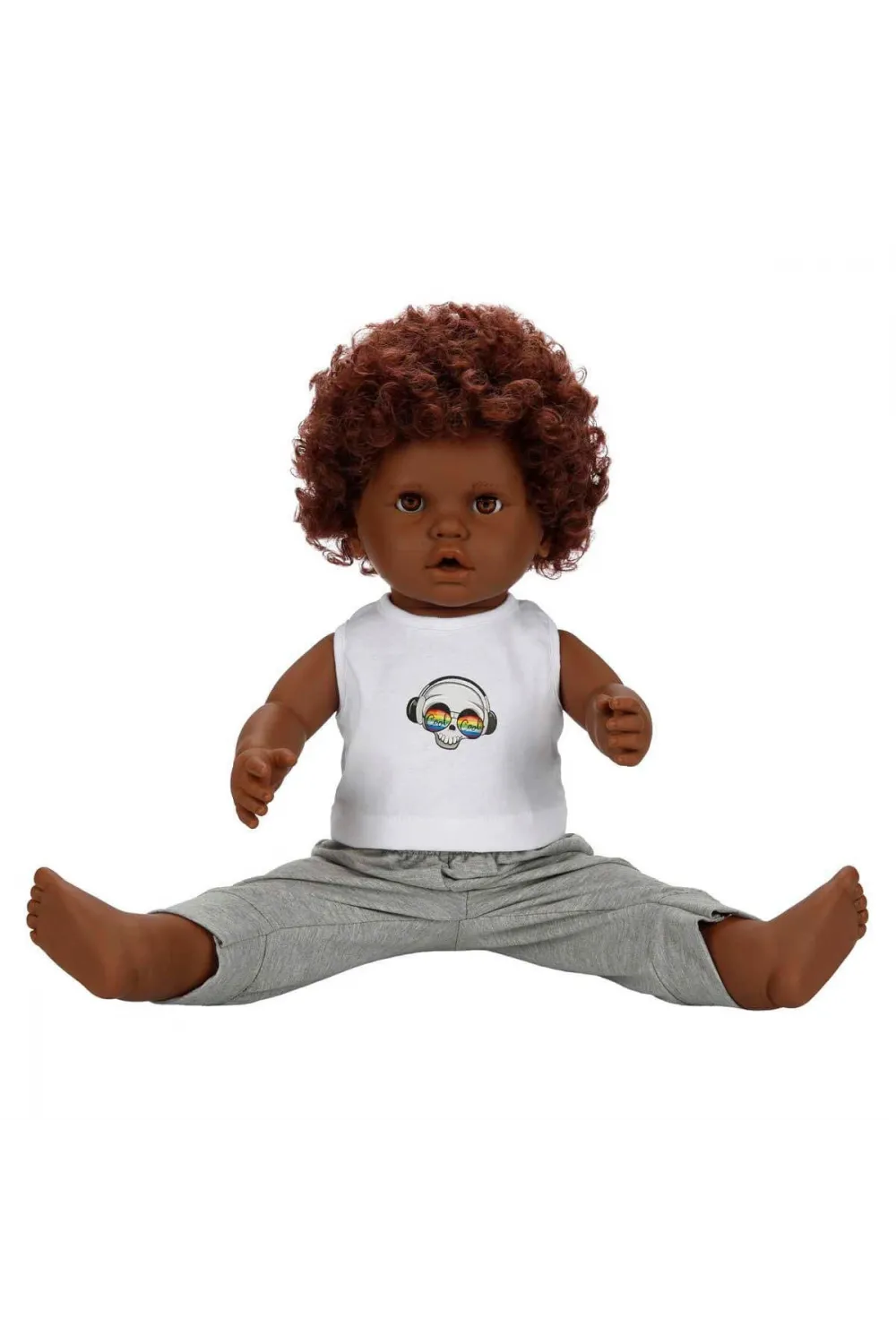 1060091 Dada Kıvırcık Saçlı Bebek 60 cm -Sunman
