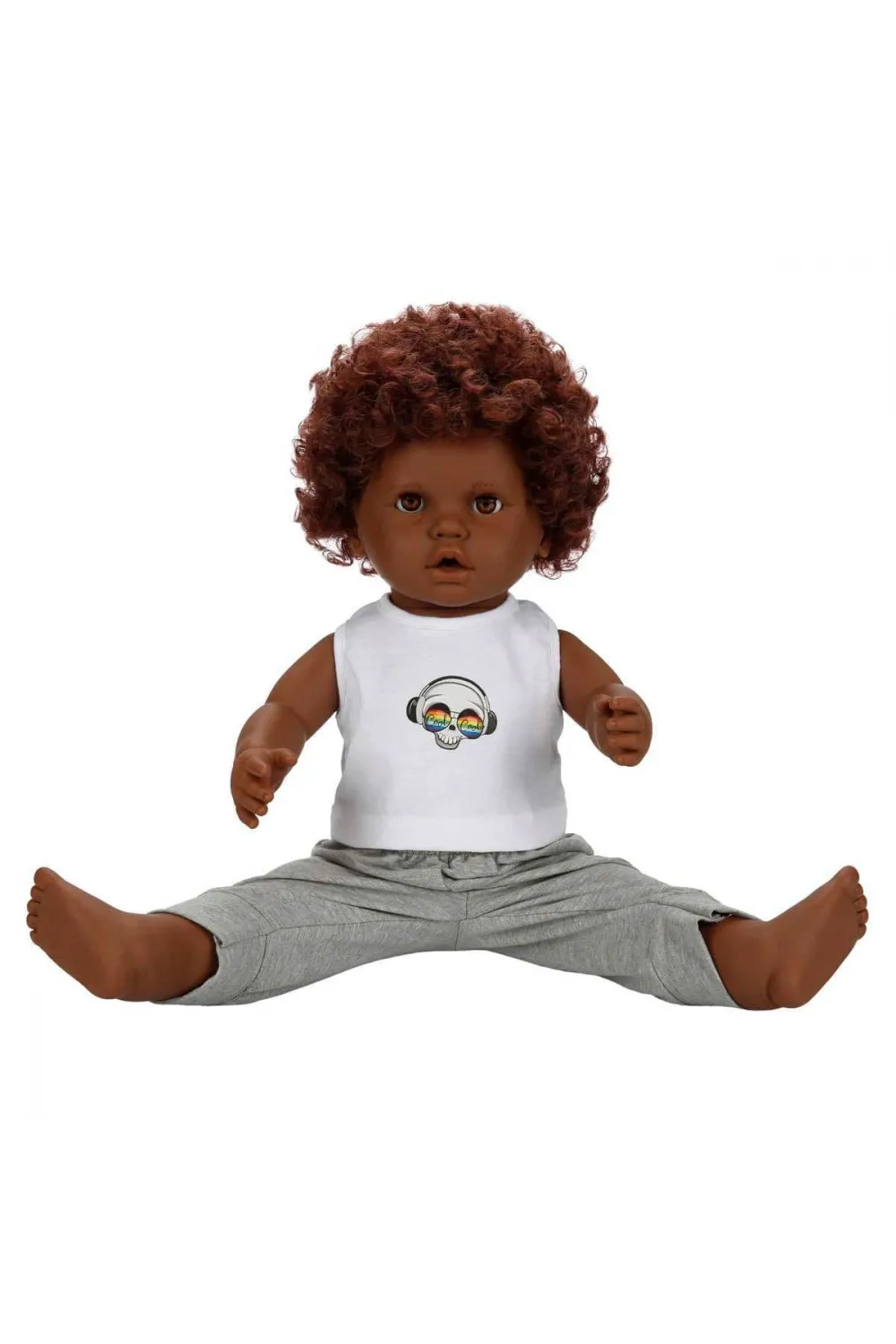 1060091 Dada Kıvırcık Saçlı Bebek 60 cm -Sunman