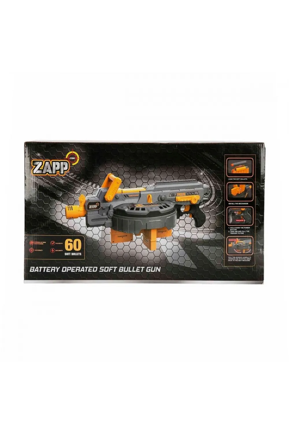 4573 Zapp Toys 60 Mermili Sünger Dart Atan Silah 54 cm -Sunman