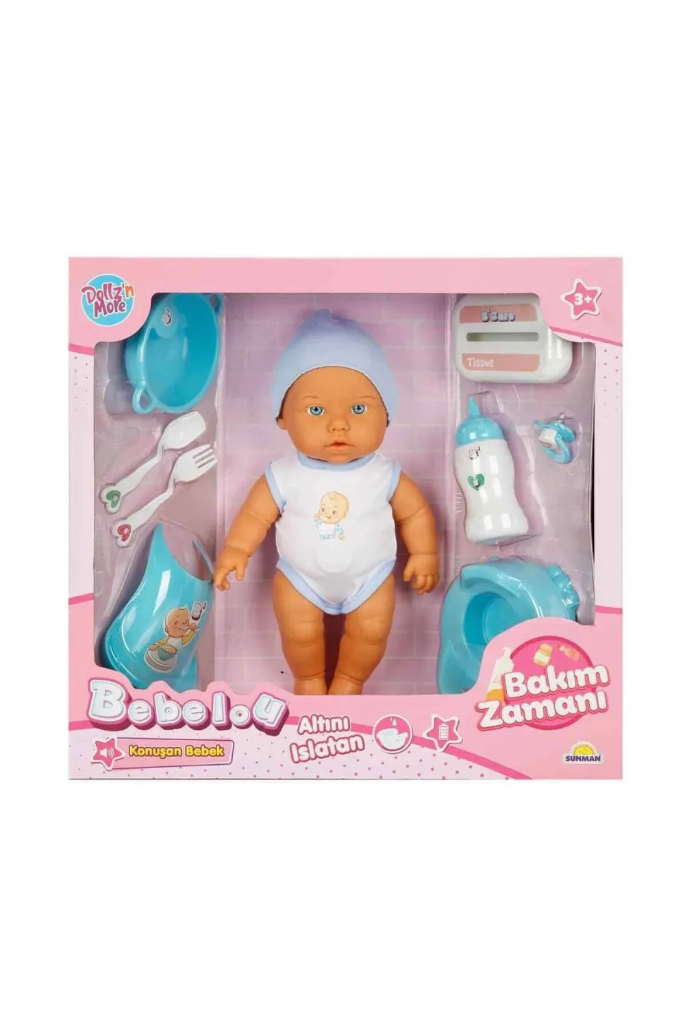 3823 Bebelou Bakım Zamanı Sesli Gülen Ağlayan Bebek 32 cm -Sunman