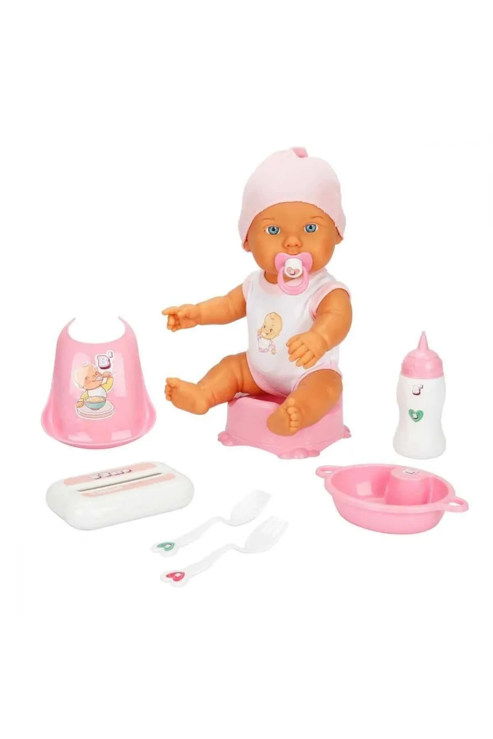 3823 Bebelou Bakım Zamanı Sesli Gülen Ağlayan Bebek 32 cm -Sunman