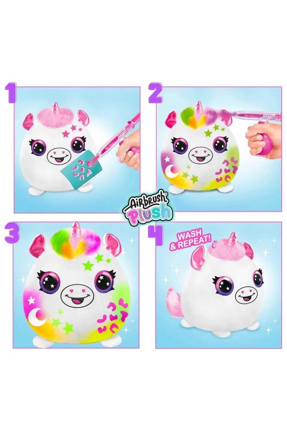 45523 Airbrush Peluş Neon Boyama Seti -Sunman