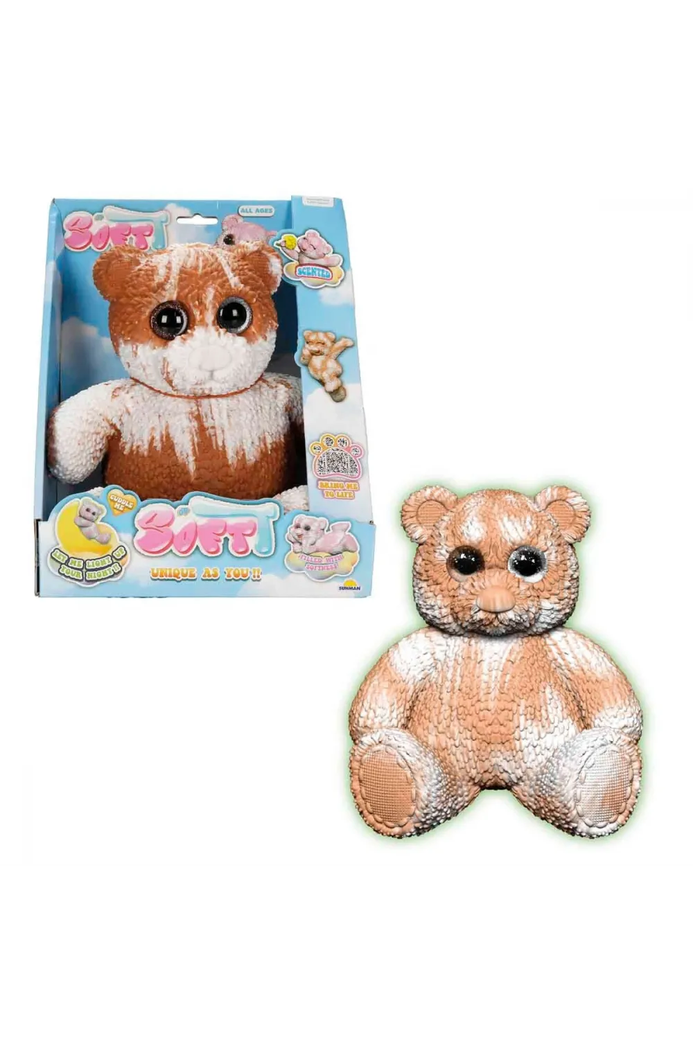 12331 SUN-BTF-FİGÜR SOFTT BEAR DELUXE KARANLIKTA PARLAYAN 3A
