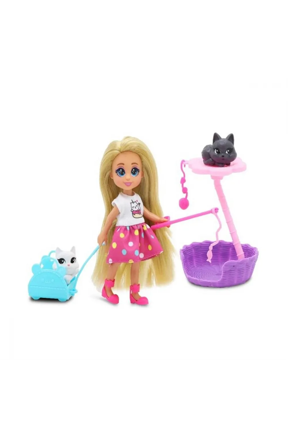 81125 SUN-FNV-MNK-F-DREAMEEZ MİNİ BEBEK VE KEDİ SETİ