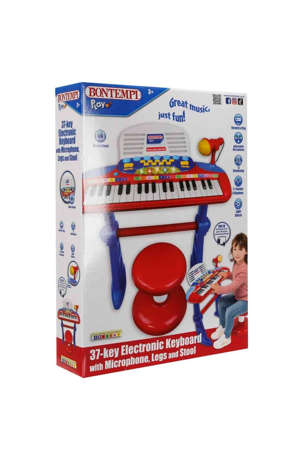 33740 SUN-BNT-MÜZİK SET 37TUŞ AYAKLI ORG MİKROFON TABURE IŞIKLI
