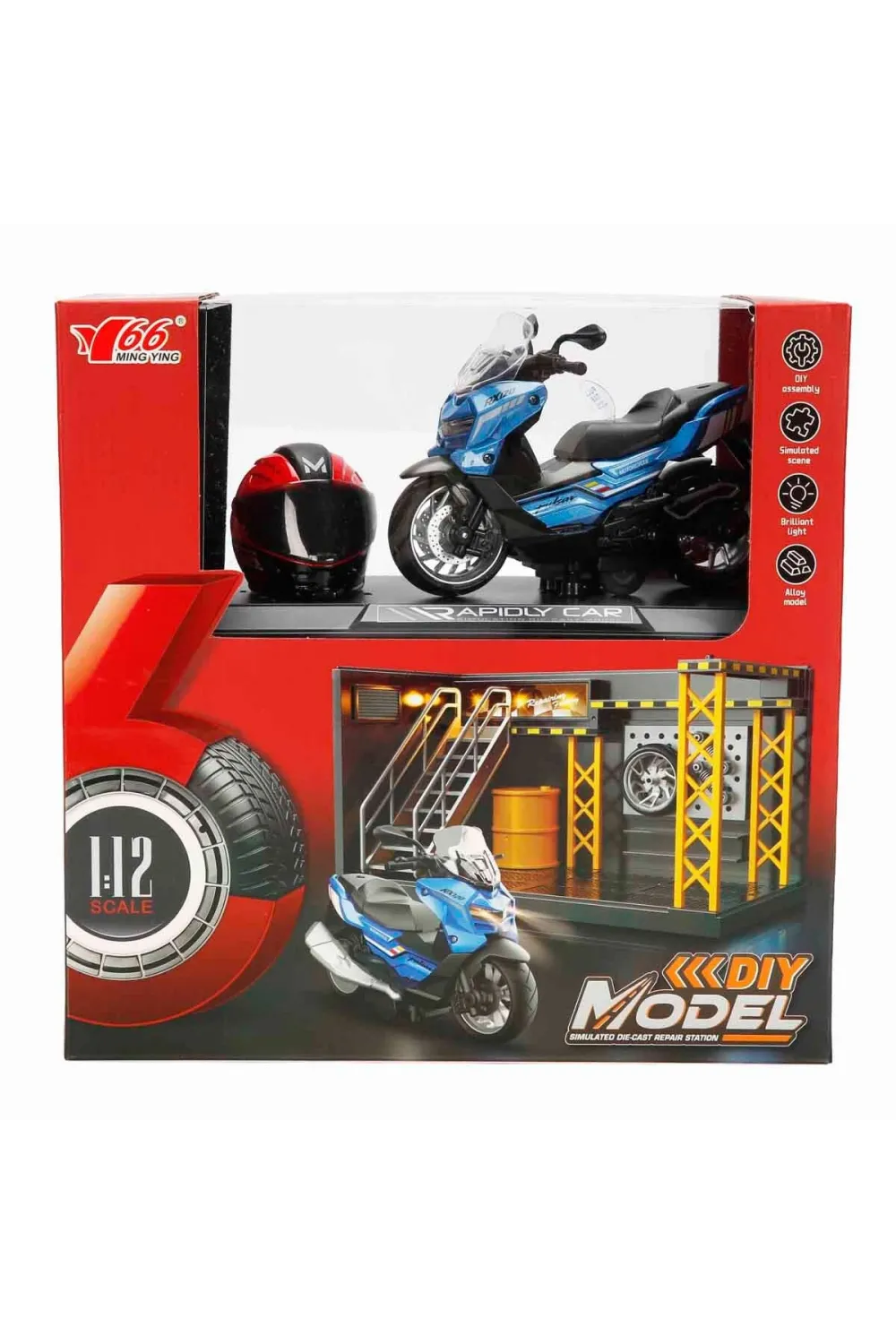 5839 SUN-MYG-MOTOSİKLET 1 12 BMW KASKLI FİGÜR PB.3R SES IŞIK