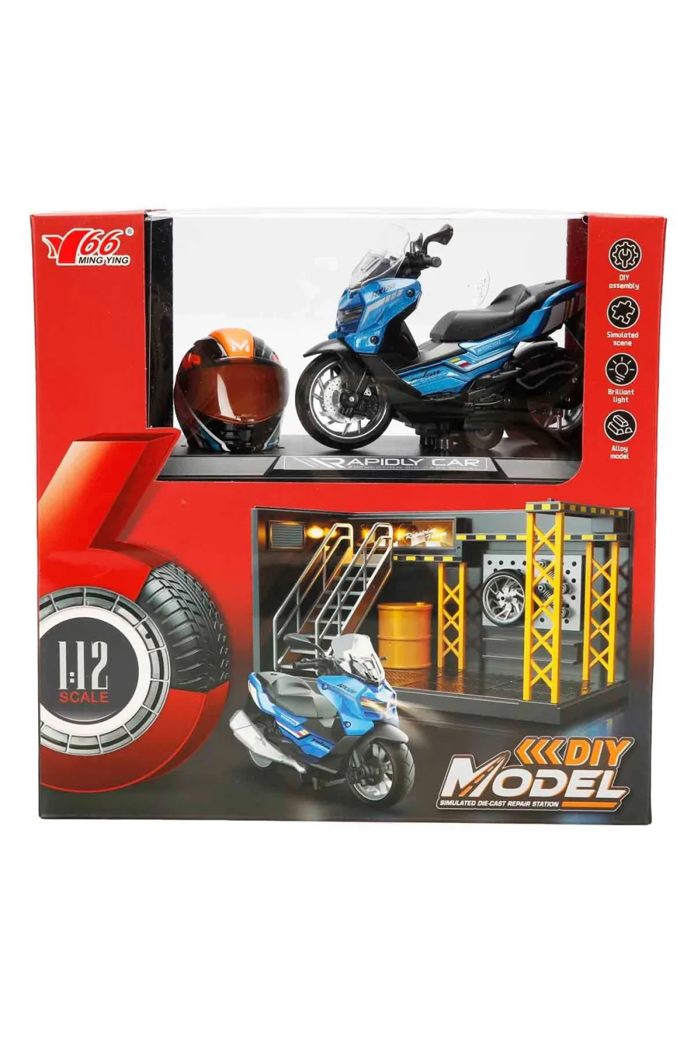 5839 SUN-MYG-MOTOSİKLET 1 12 BMW KASKLI FİGÜR PB.3R SES IŞIK