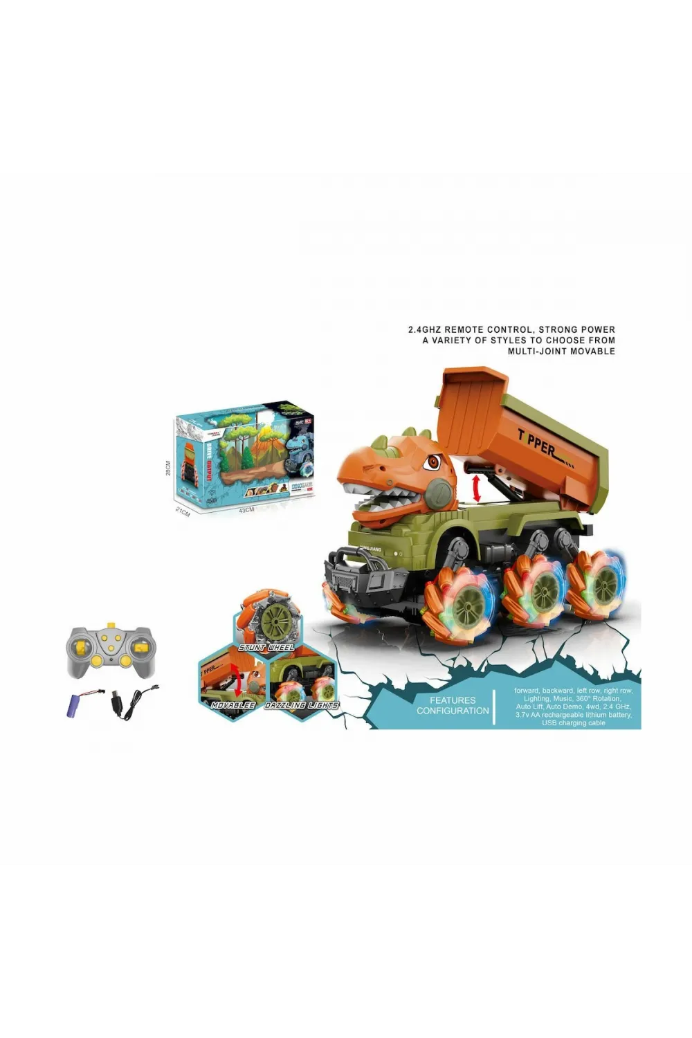 YJ-078-4 Kumandalı Sesli ve Işıklı Dinazor -Vardem