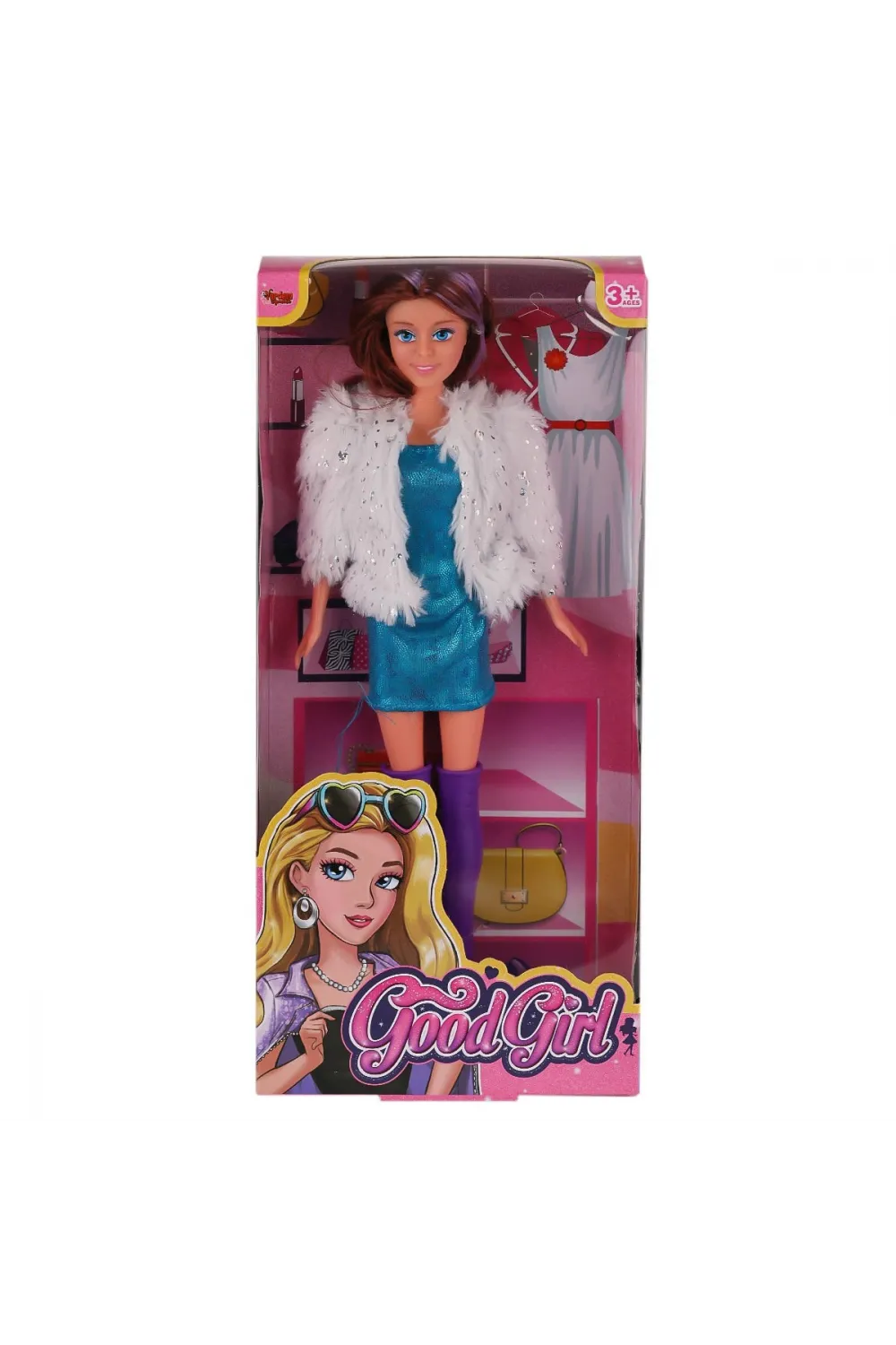 WG-66770 Parlak Elbiseli Ceketli Bebek 29 cm -Vardem