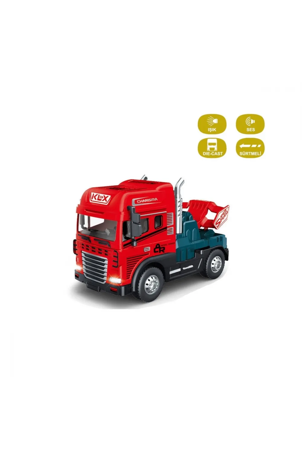 KLX800-247 Sürtmeli Işıklı Müzikli 1:24 Çekici (Tır Kafası)