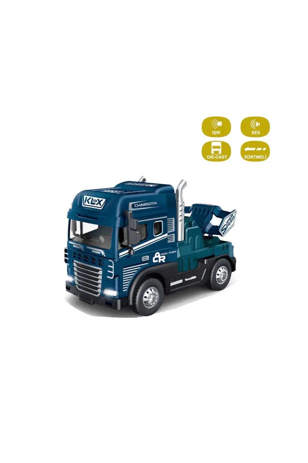 KLX800-247 Sürtmeli Işıklı Müzikli 1:24 Çekici (Tır Kafası)