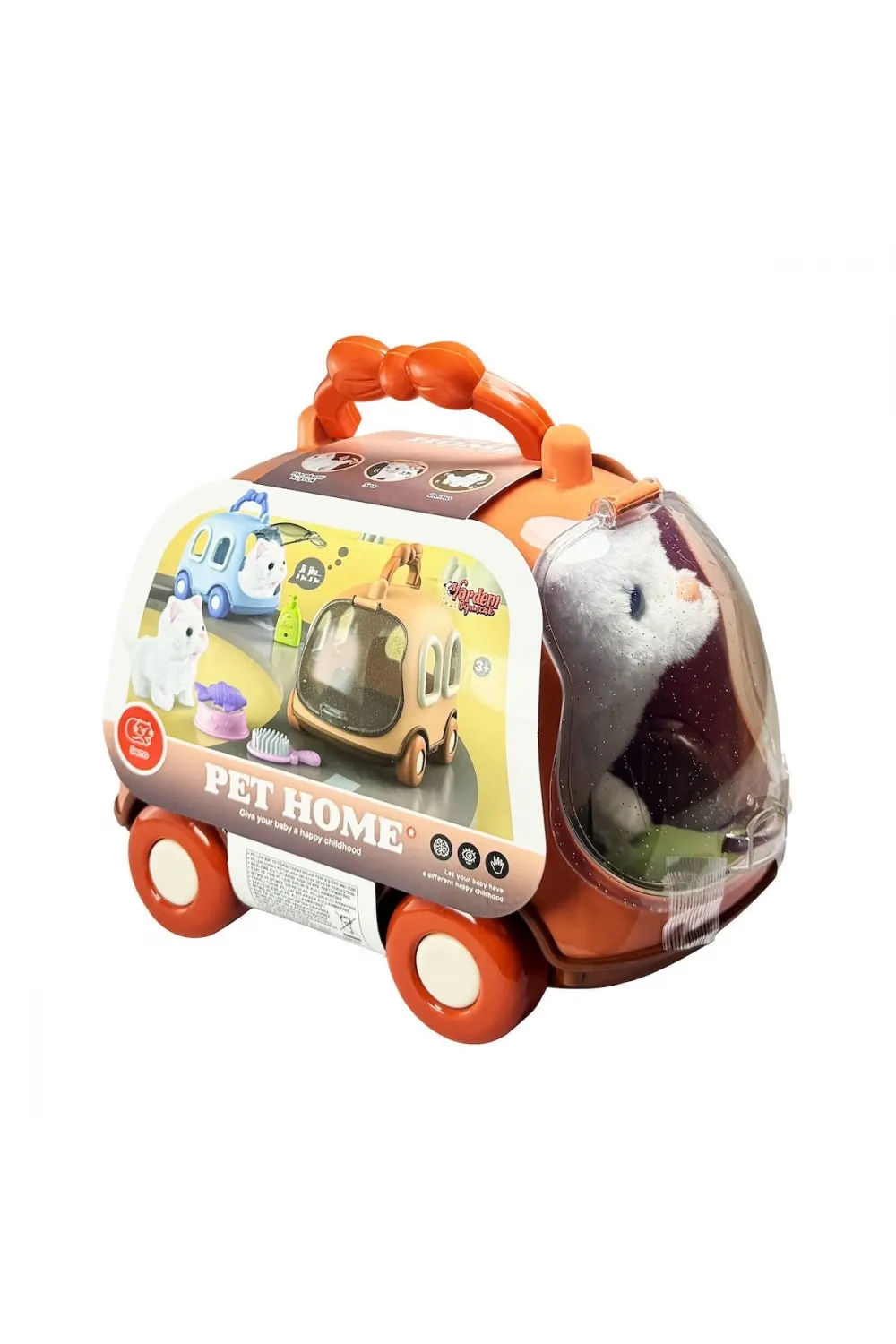 JND-6801 Taşıma Araba Çantalı Hareketli Pilli Kedi Set -Vardem Oyuncak