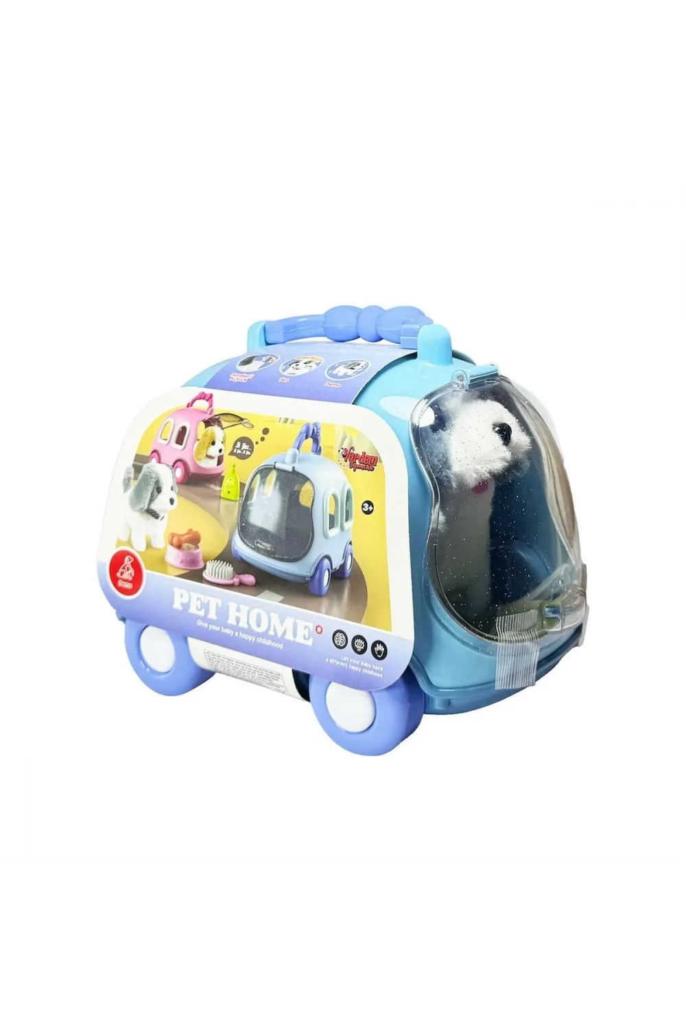 JND-6802 Taşıma Araba Çantalı Hareketli Pilli Köpek Set -Vardem Oyuncak