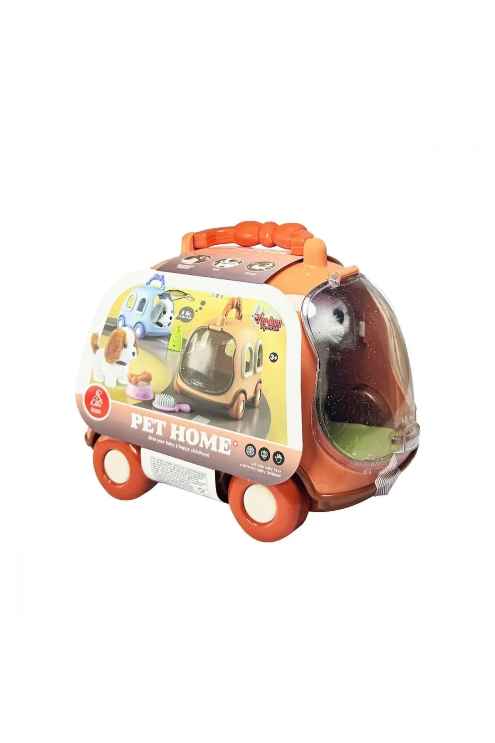 JND-6802 Taşıma Araba Çantalı Hareketli Pilli Köpek Set -Vardem Oyuncak