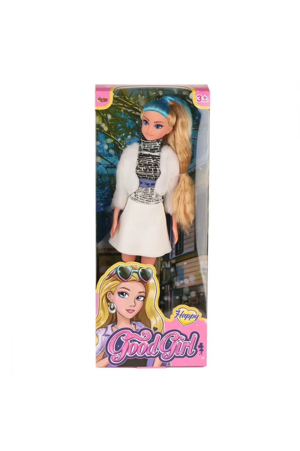WG-115521  Ceketli Çizmeli Renkli Saçlı Bebek 29 cm -Vardem Oyuncak