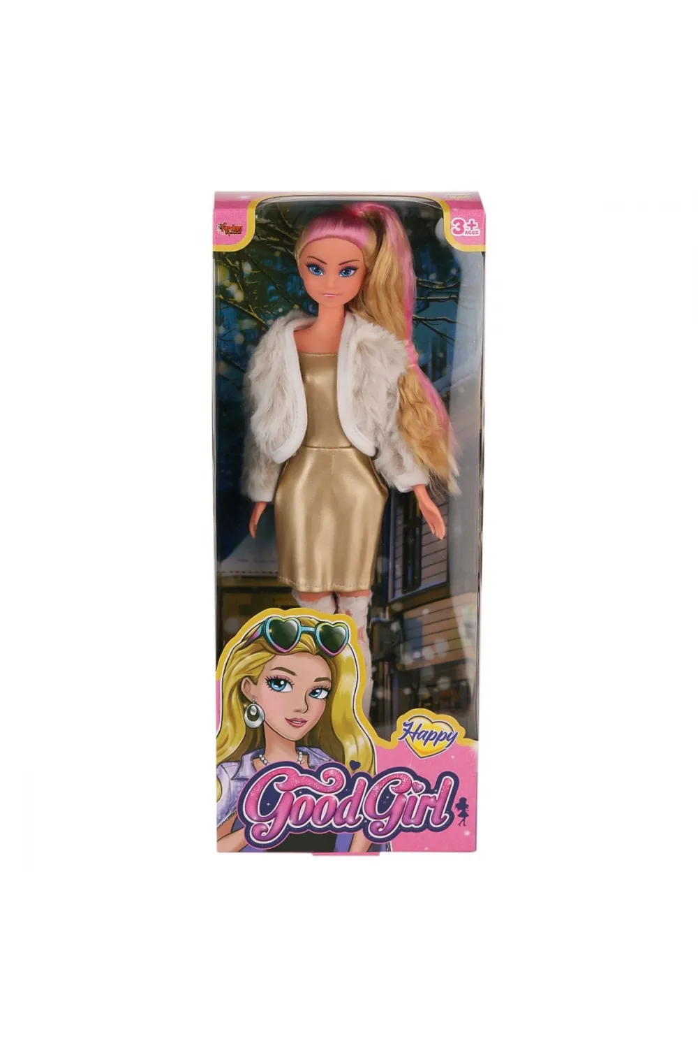 WG-115521  Ceketli Çizmeli Renkli Saçlı Bebek 29 cm -Vardem Oyuncak