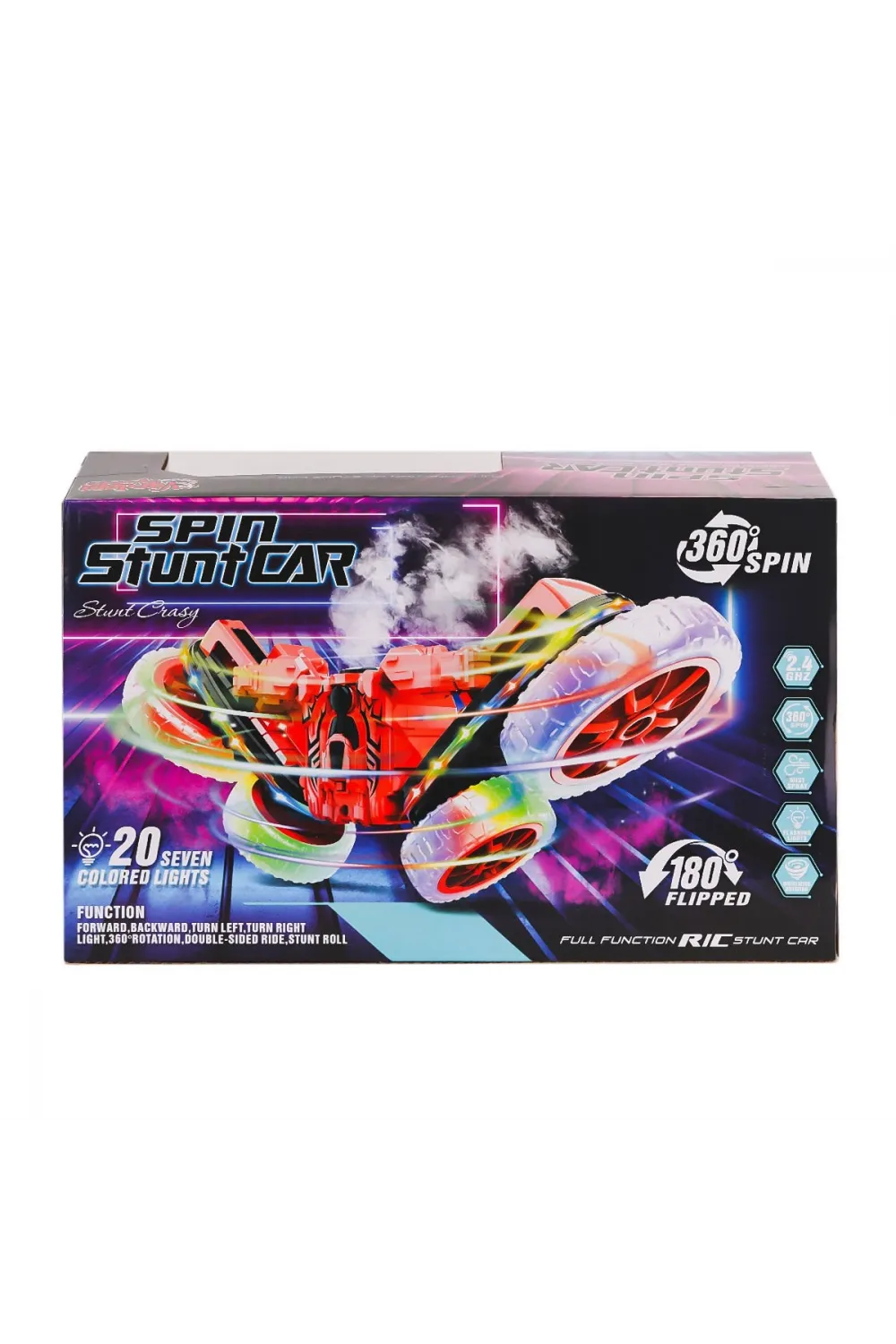 HG-4-45 Kumandalı Işıklı Buharlı Stunt Spin Araba -Vardem Oyuncak