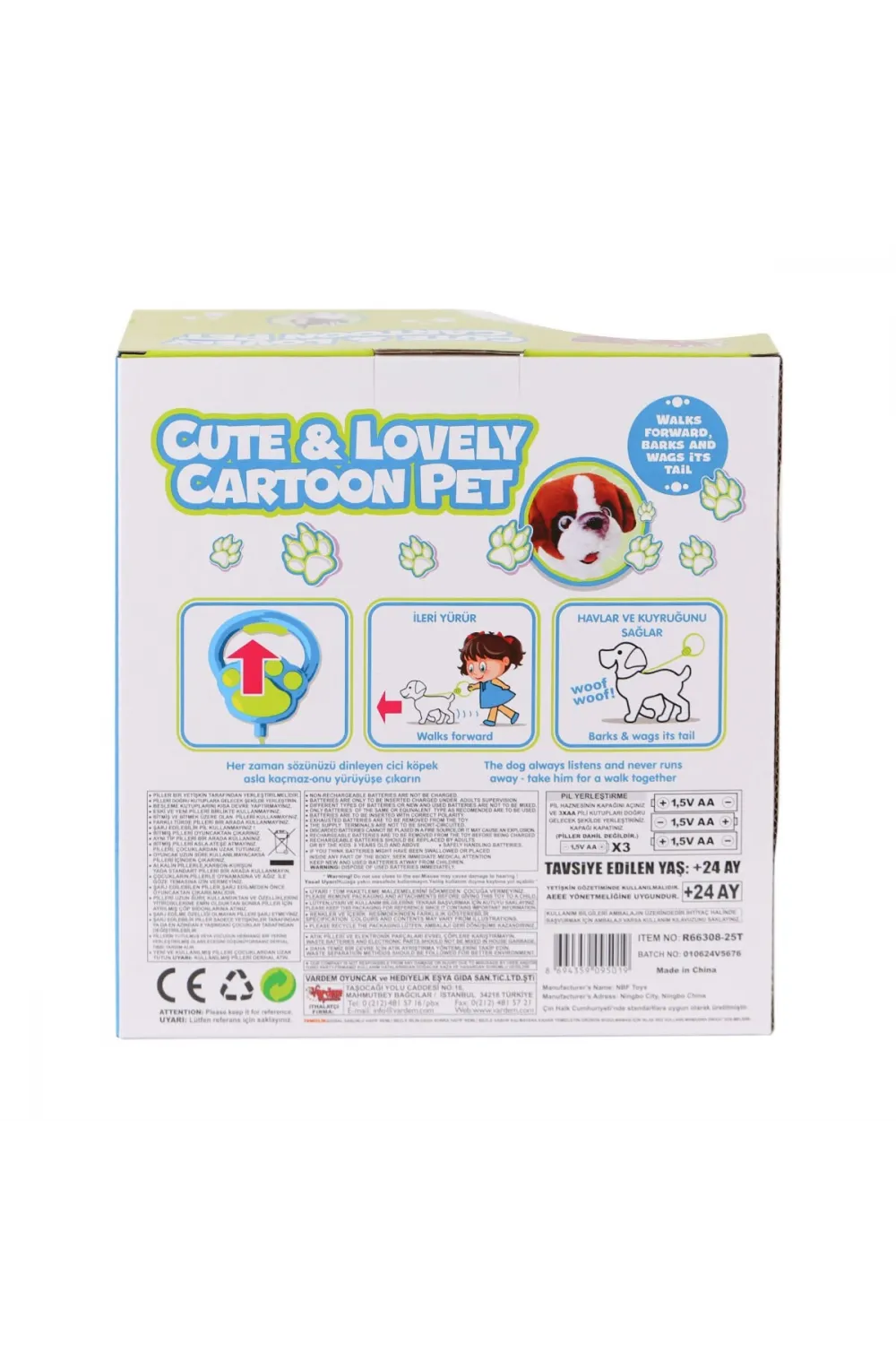 PR66308-25T Tasmalı Yürüyen Peluş Fransız Köpeği