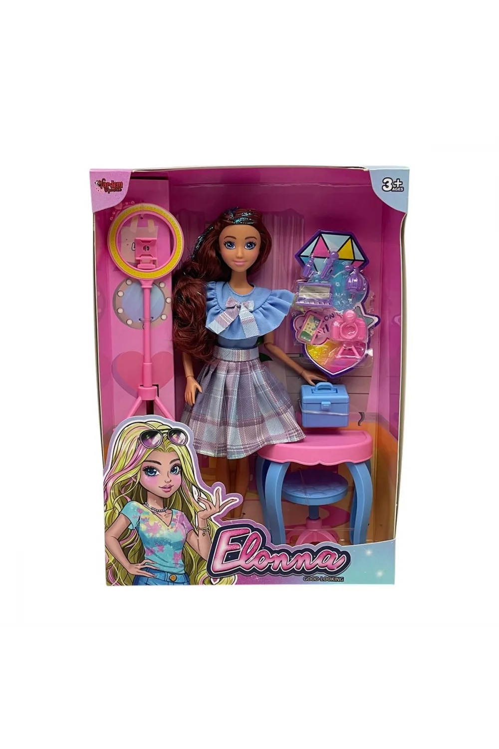 WG66956 -Vardem Kutulu Güzellik Masalı Çantalı Bebek Set 11,5 inç
