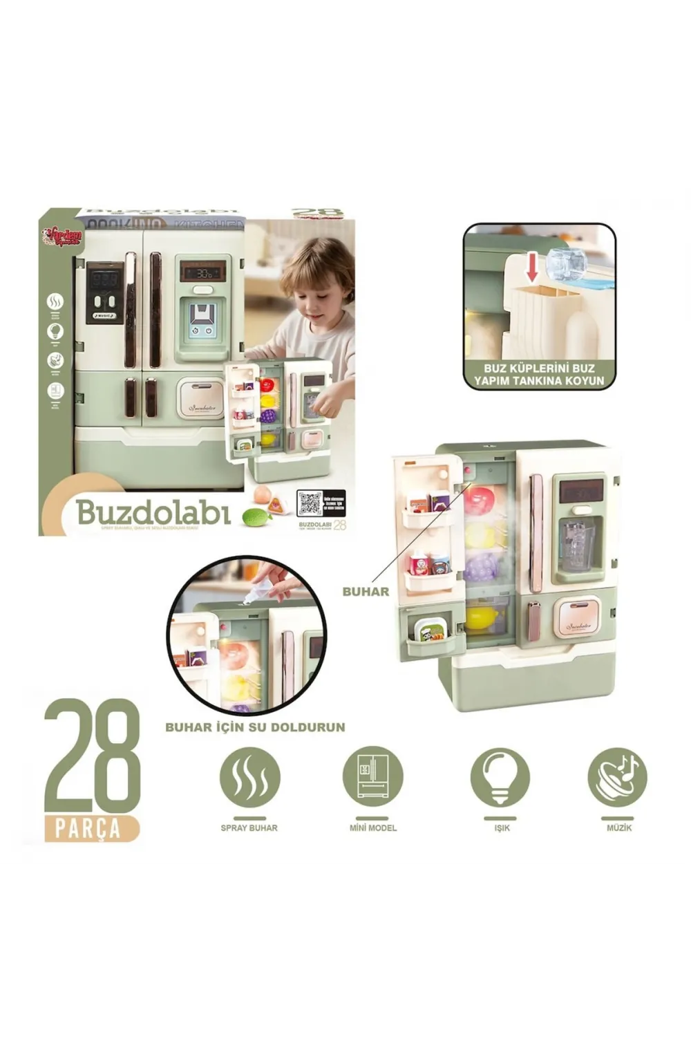 VRD10650 IŞIKLI VE SESLİ AKSESUARLI BUZDOLABI