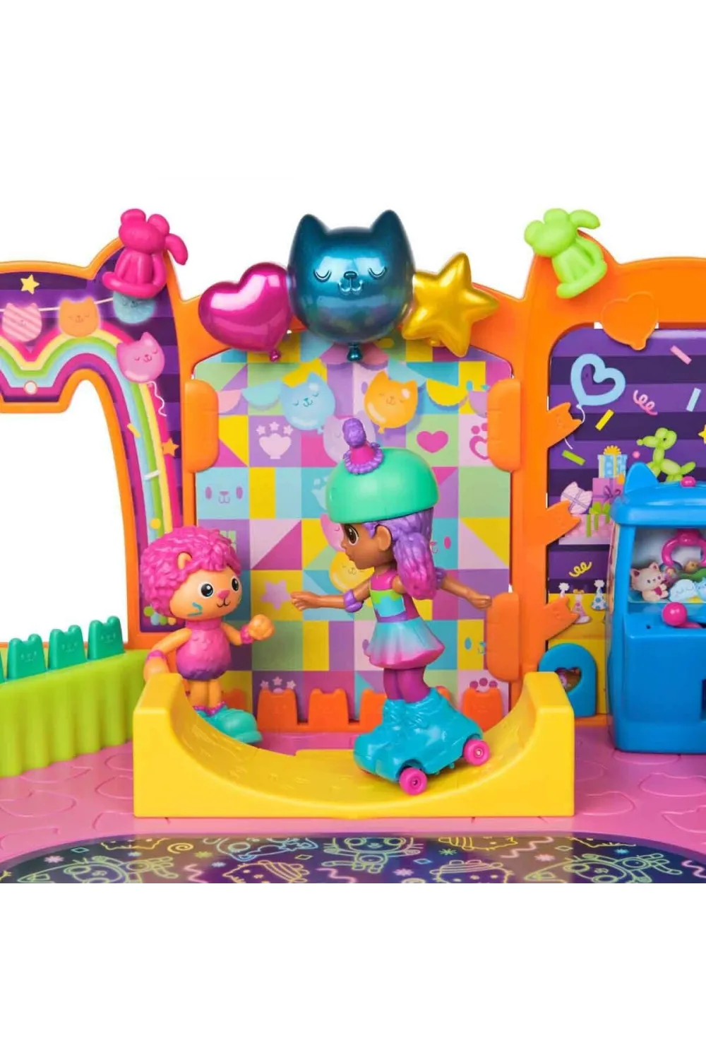 69755 SUN-SPM-FİGÜR OYUN SET GABBY S DOLLHOUSE ÇATI KATI PATEN PARTİSİ