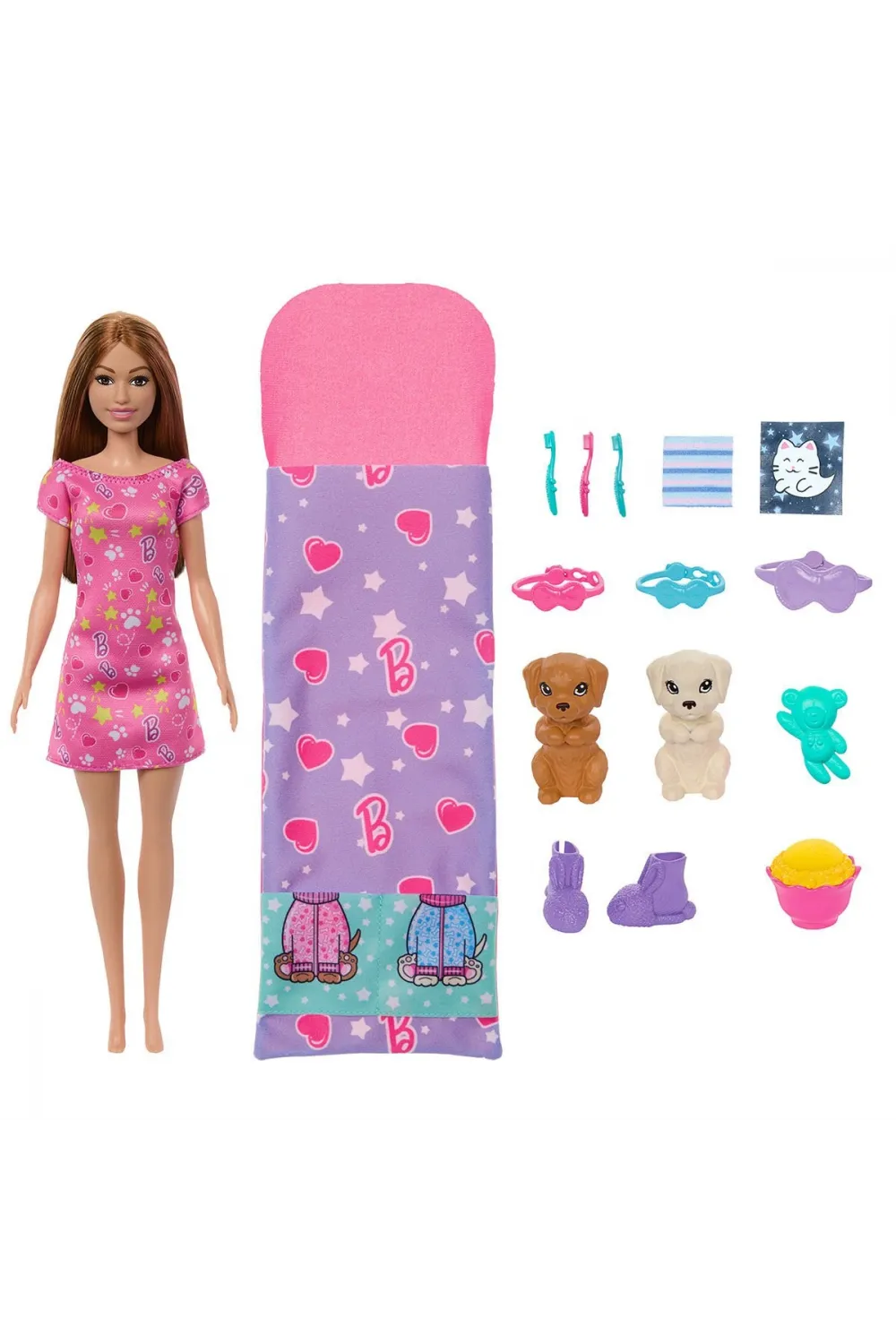 HXN01 Barbie ve Köpekçikleri Pijama Partisi