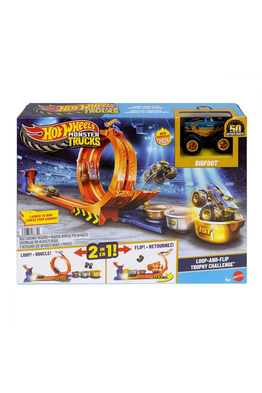 JBX64 Hot Wheels Monster Trucks Döngü ve Takla Bigfoot Oyun Parkuru