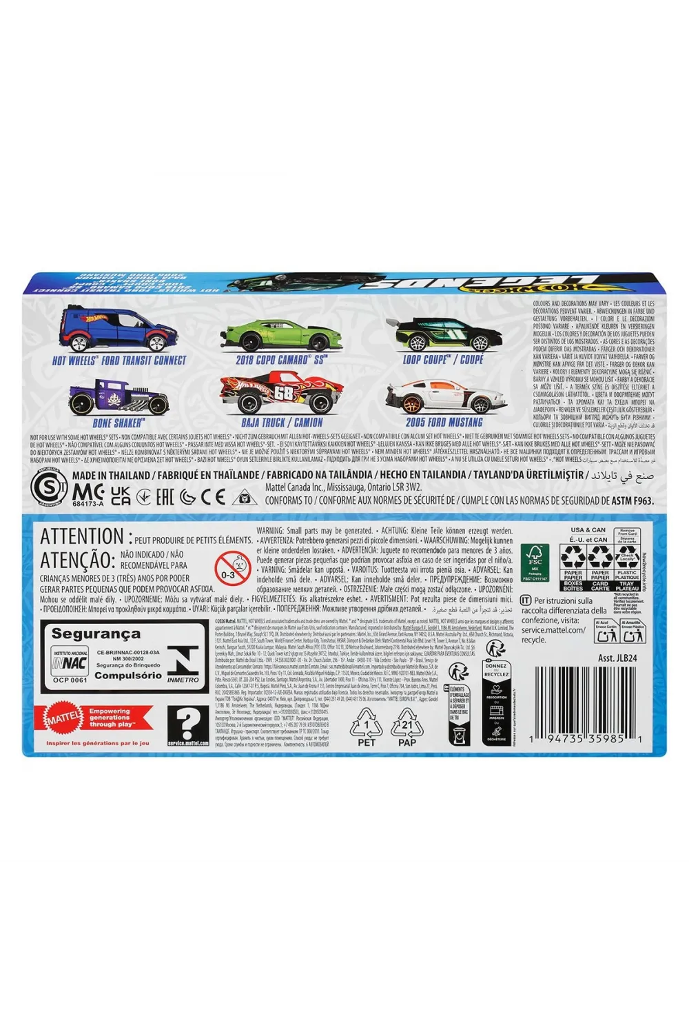 JLB24 Hot Wheels Legends 6lı Araç Paketi 1:64
