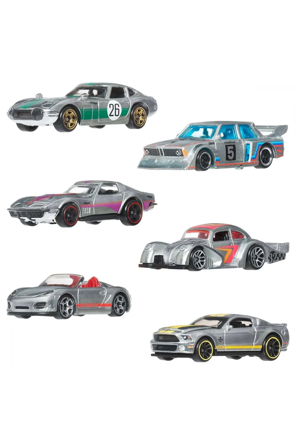 JLB26 Hot Wheels Zamac Temalı 6lı Araç Paketi 1:64