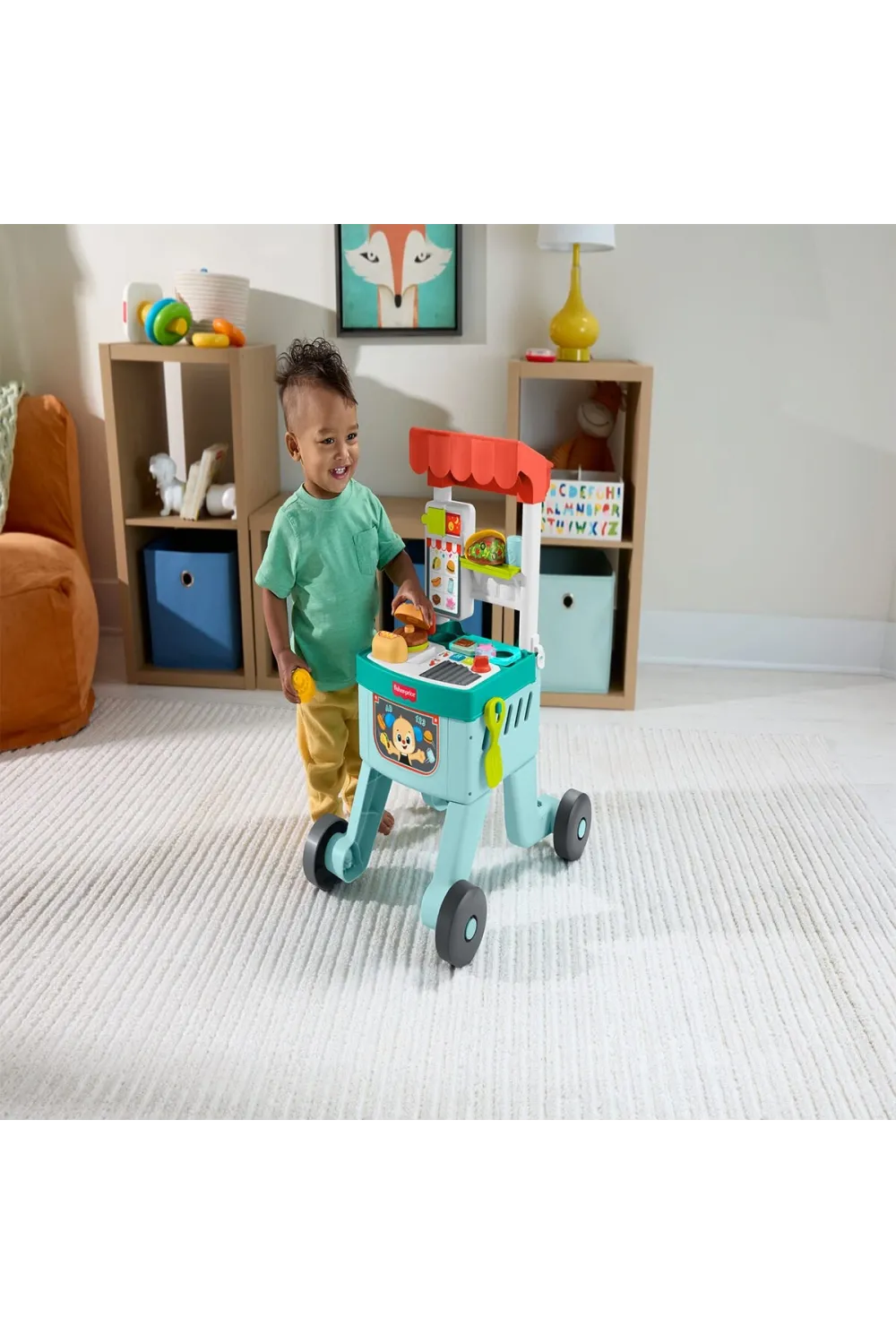 JLM95 Fisher-Price Eğlen ve Öğren 4ü 1 Arada Alışveriş Sepeti Yürüteç