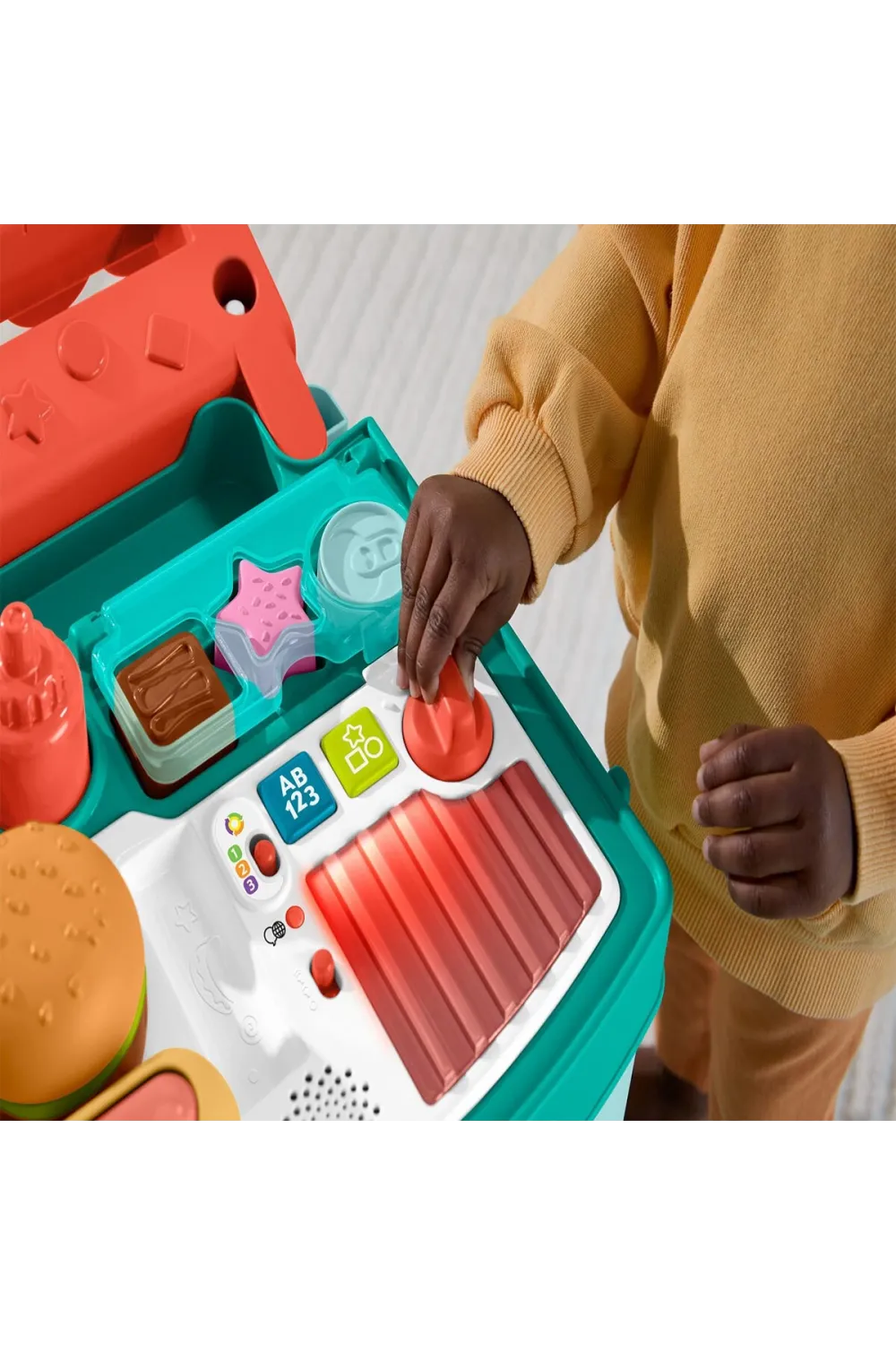 JLM95 Fisher-Price Eğlen ve Öğren 4ü 1 Arada Alışveriş Sepeti Yürüteç