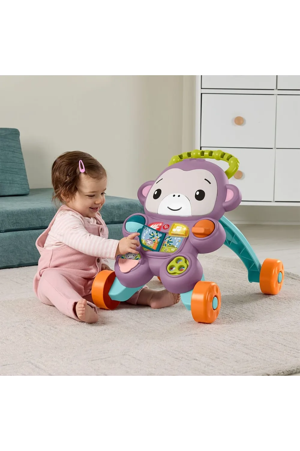 JGW94 Fisher-Price Benimle Öğren Mor Maymun Yürüteç