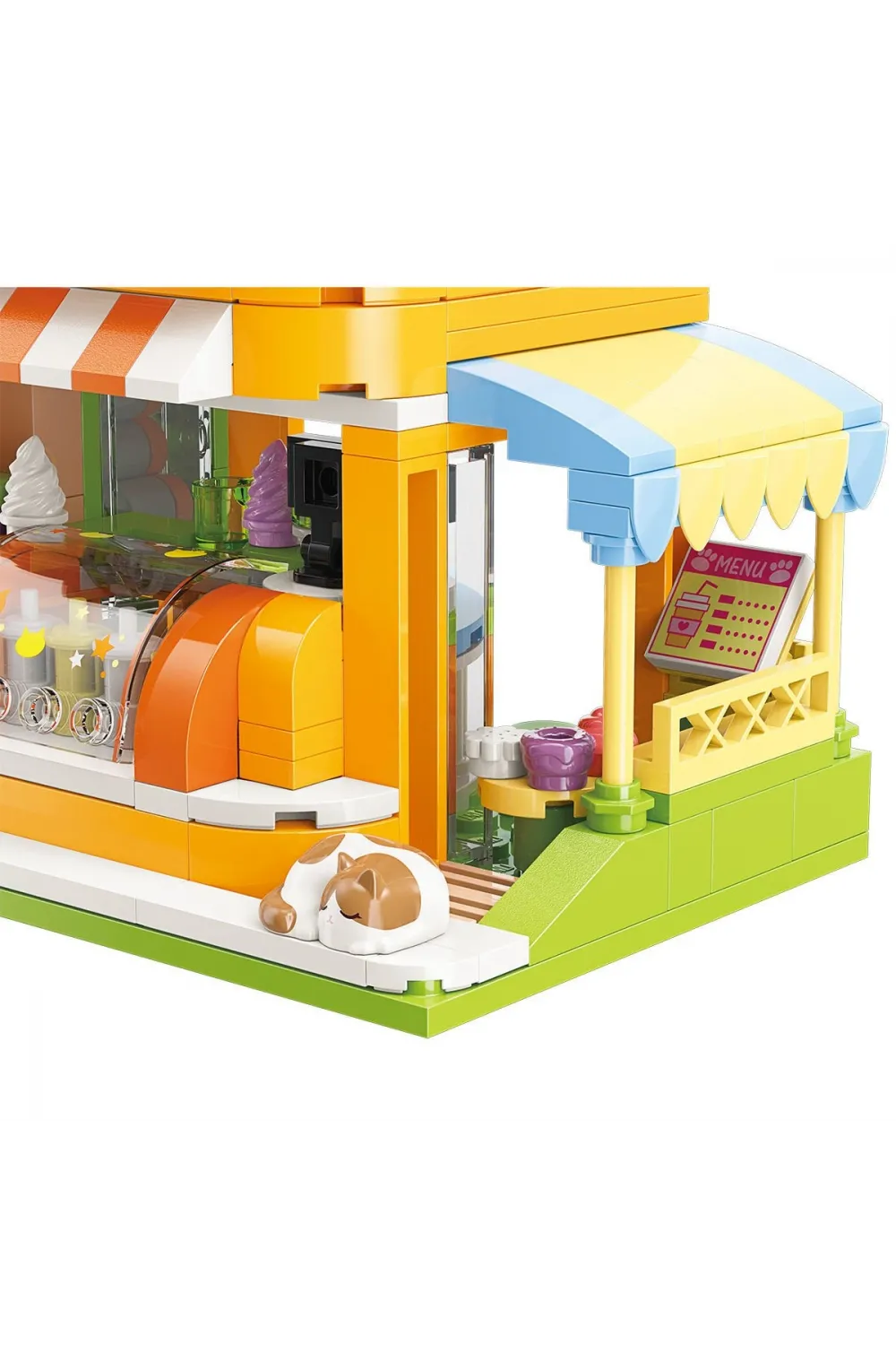 KP28017 Keeppley Lovely Street - BSH Kitten Juice Bar 315 Parça Yapım Seti