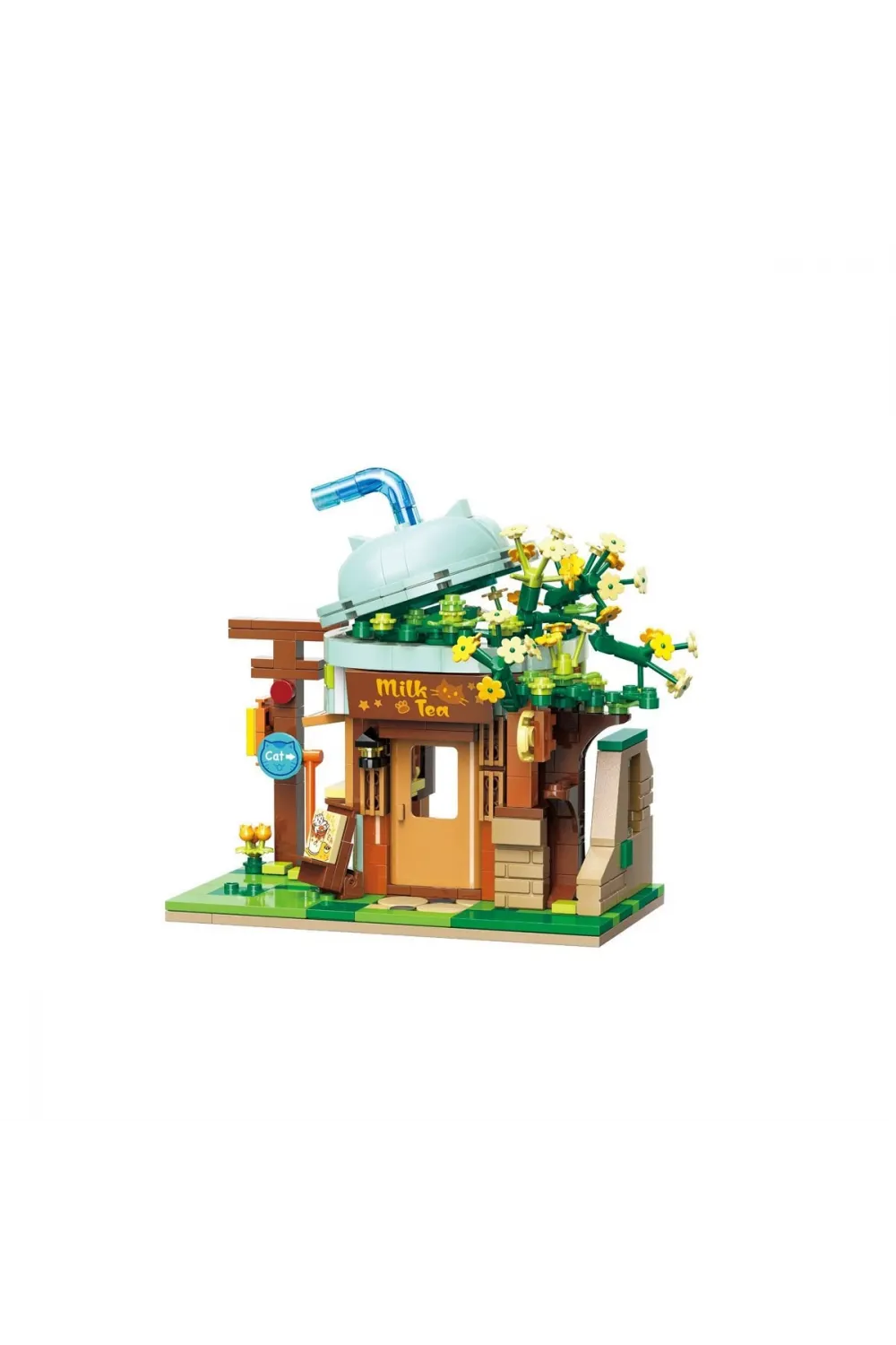 KP28021 Keeppley Lovely Street - Ash Cat Milk Tea Shop 411 Parça Yapım Seti