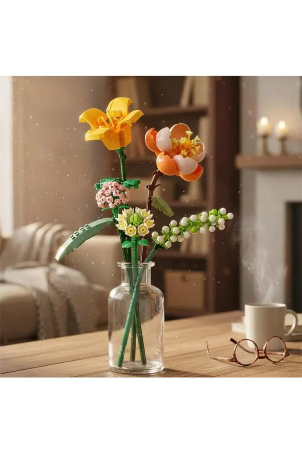 LZ1658 LOZ Eternal Flowers Serisi - Güneşli ve Enerjik Turuncu 456 Parça Yapım Seti
