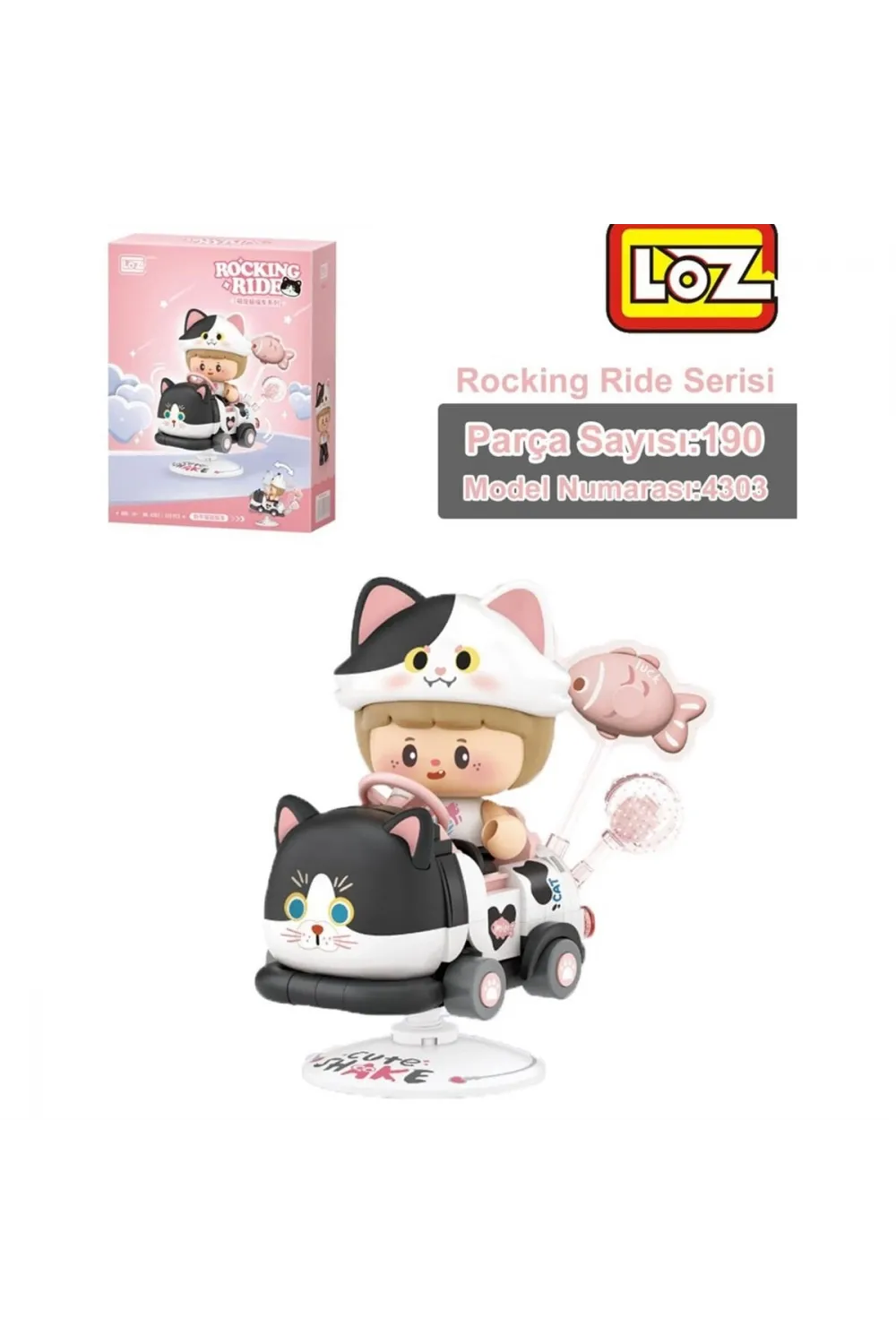 LZ-4303 LOZ HOLSTEİN CAT SALLANMA SÜRÜŞÜ 190 PARÇA BLOCK OYUNCAK