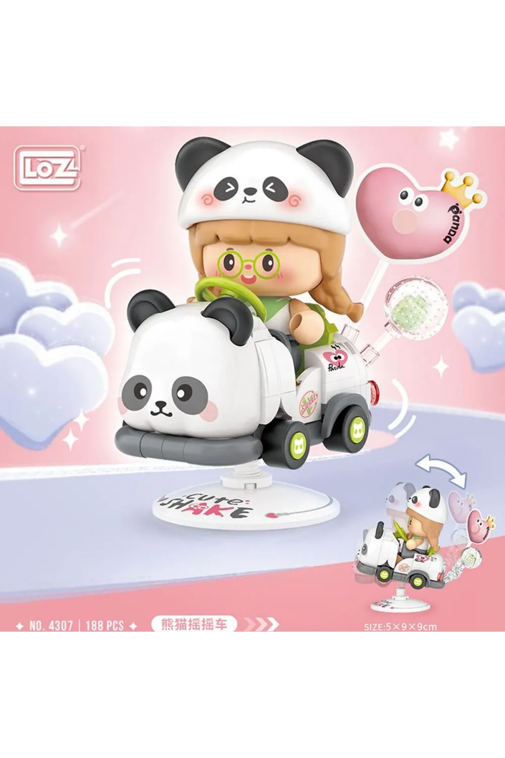 LZ-4307 LOZ PANDA SALLANAN SÜRÜŞ 188 PARÇA BLOCK OYUNCAK