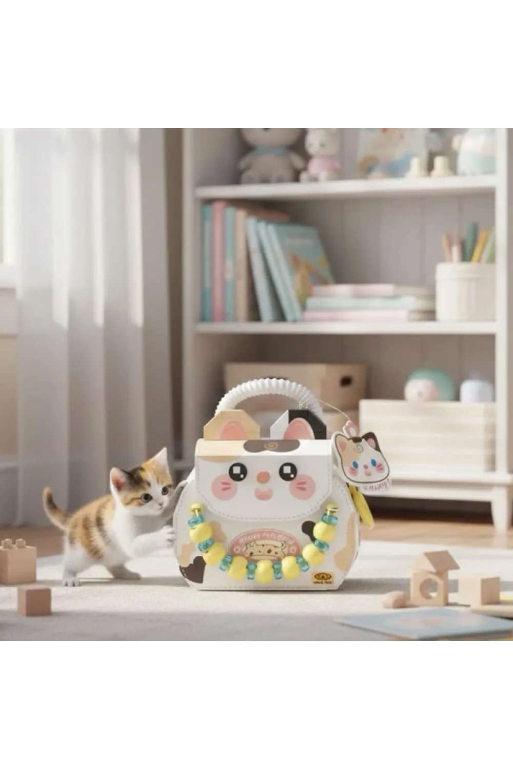 LZ-8843 LOZ KEDİ FİGÜRLÜ MEYVE ÇANTASI 360 PARÇA BLOCK OYUNCAK