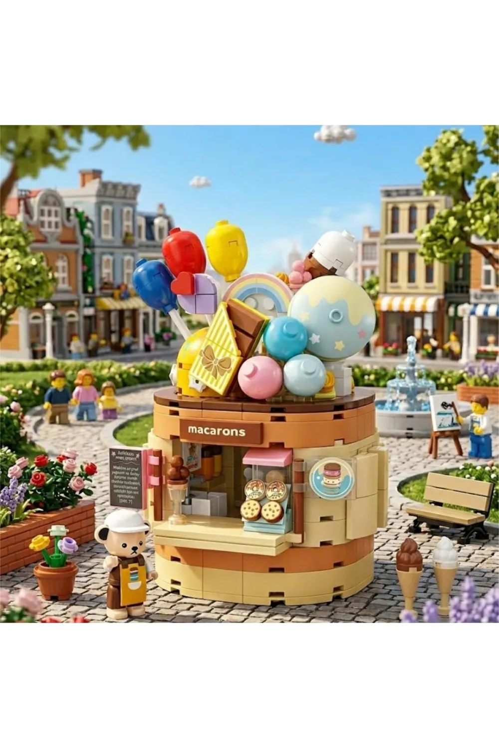 P881201 PANLOS TEDDY BEAR KOLEKSİYONU DONDURMA DÜNYASI 354 PARÇA BLOCK OYUNCAK