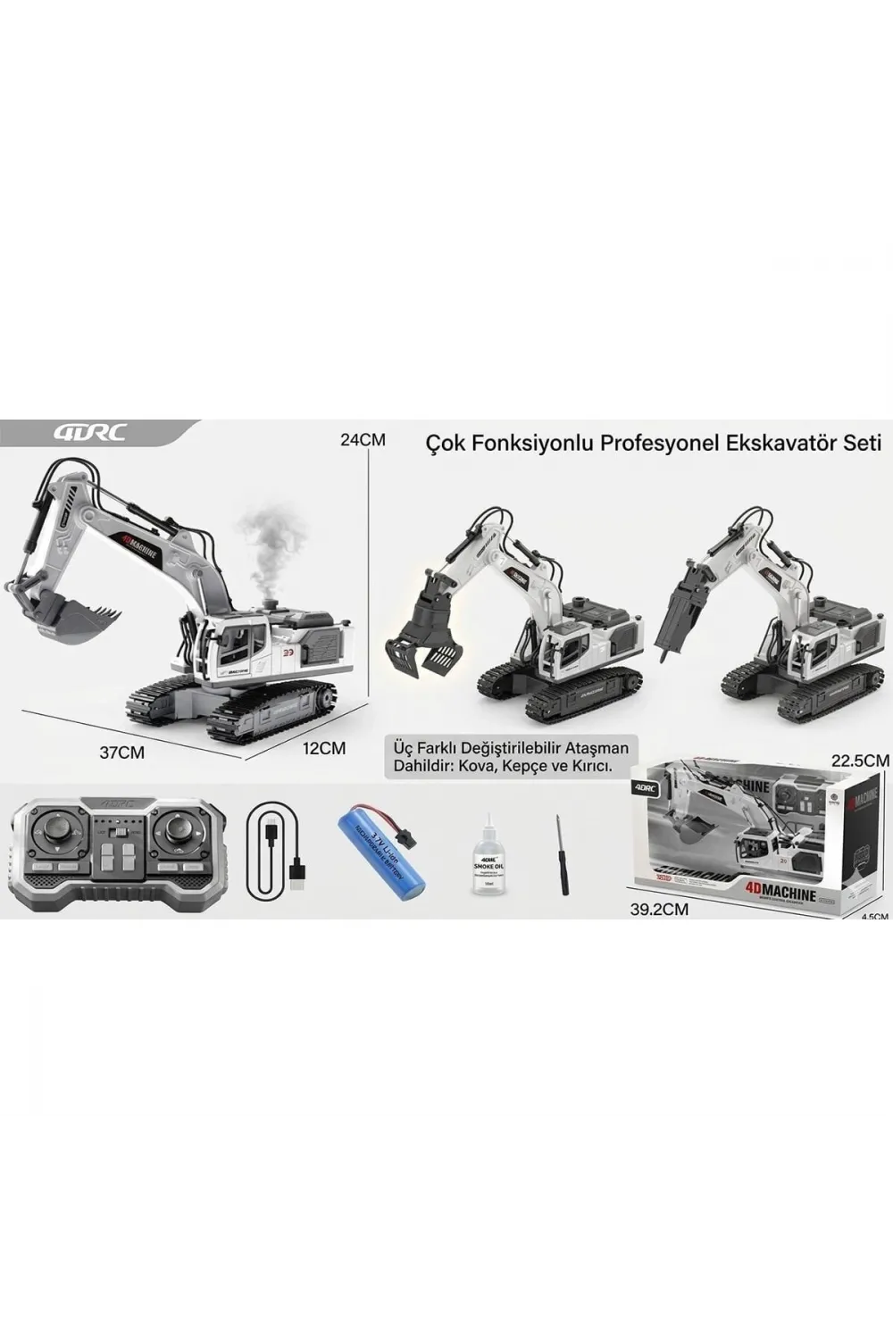 4D-E3 METAL DEĞİŞEBİLEN 3 BAŞLIKLI DUMAN ATAN İŞ MAKİNASI