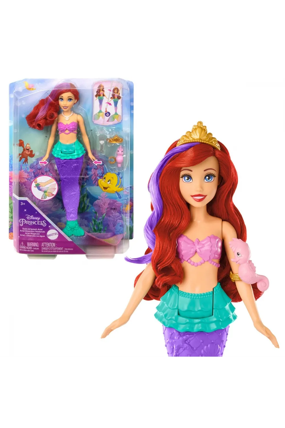 HPD43 Disney Prensesi Ariel Yüzen ve Renk Değiştiren Küçük Deniz Kızı