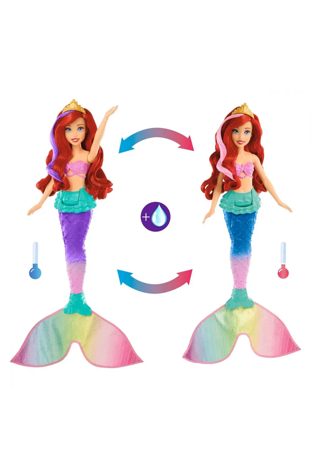 HPD43 Disney Prensesi Ariel Yüzen ve Renk Değiştiren Küçük Deniz Kızı