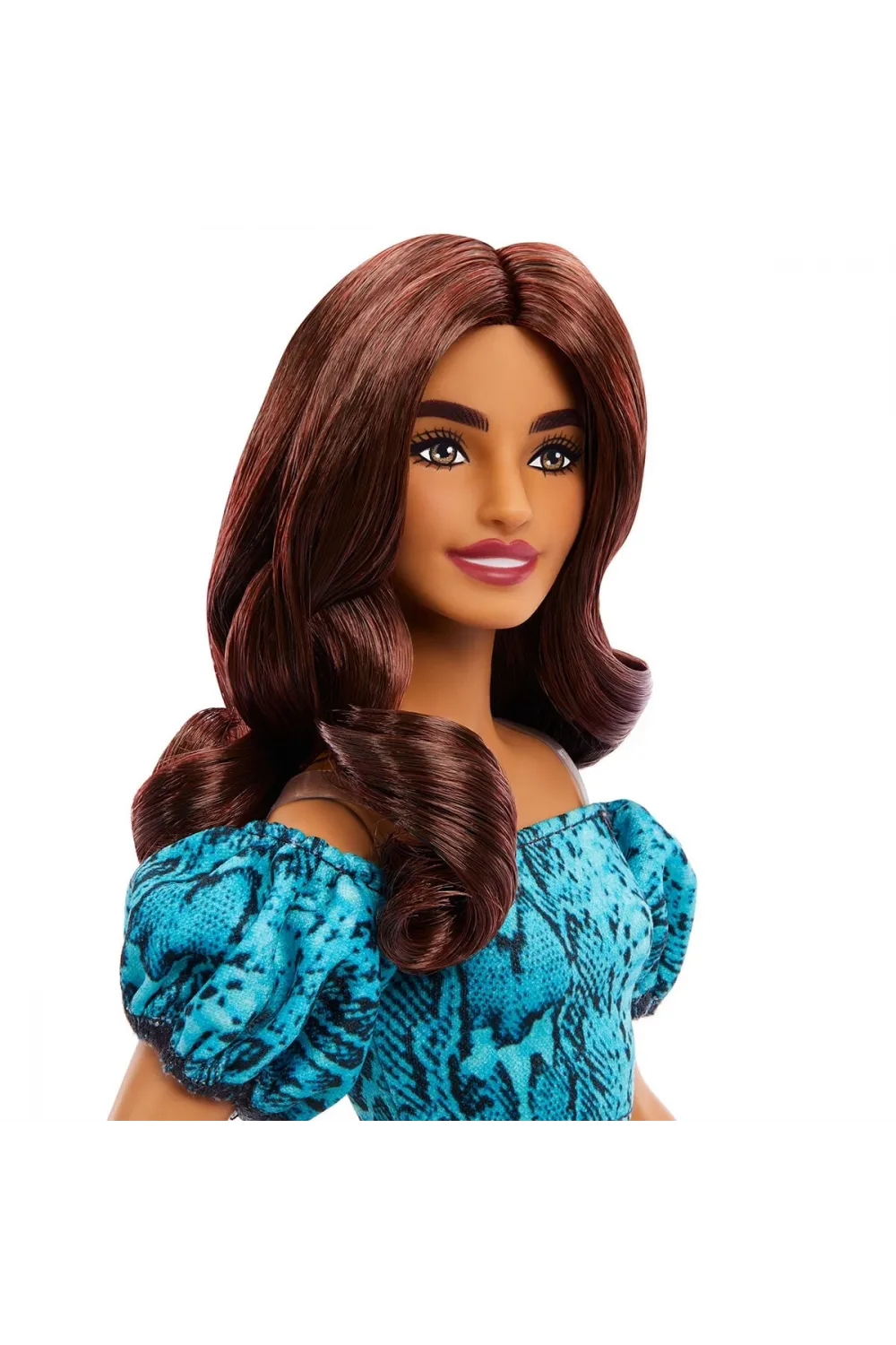 JJN63 Barbie Fashionistas - Turkuaz Renkli Leopar Desenli Elbise