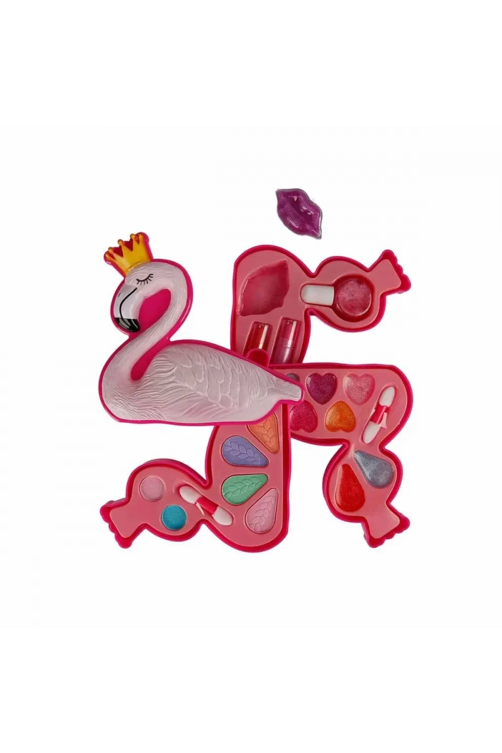 2599 Flamingo Şekilli 3 Katlı Makyaj Güzellik Seti