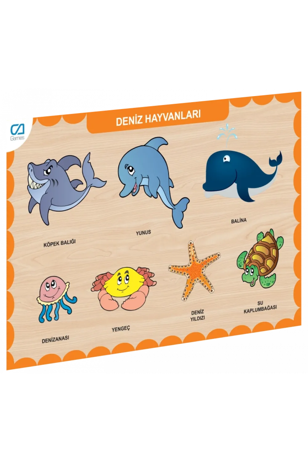 CAAHS-3212 CA GAMES AHŞAP DENİZ HAYVANLARI BUL-TAK